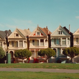 Row of Victorian houses